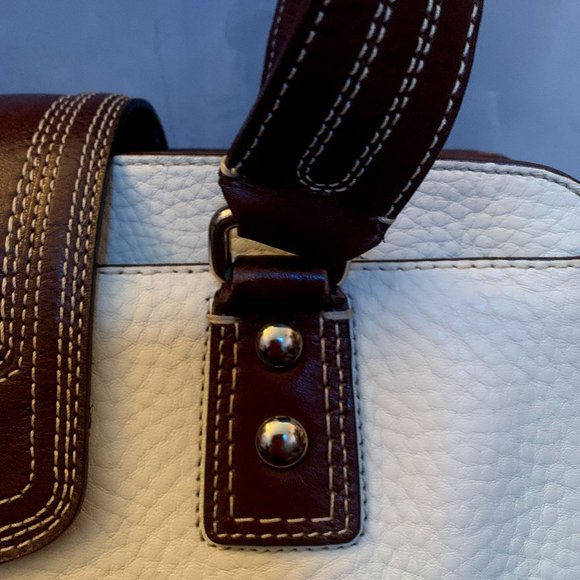  F13961 Hamilton Pebble Leather Tote Bag Off White Brown Coach Purse - Picture 5 of 16